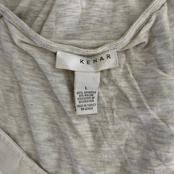 Women's Kenar - off white tank top with ruffle detail size Larg - Picture 10 of 10